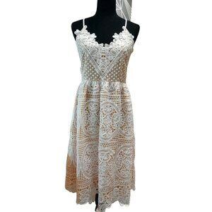 New Two Sisters The Label Size 6 Floral Lace Bridal Cocktail Boho Fairy Dress